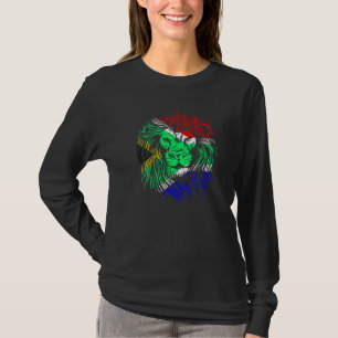 Camiseta Leão da África do Sul Bandeira África do Sul