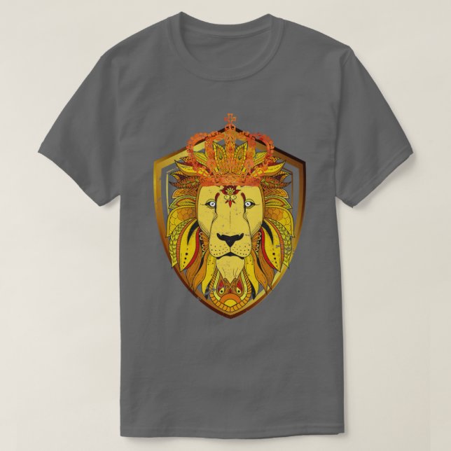 Camiseta Leão da Coroa do Rei Animal (Frente do Design)