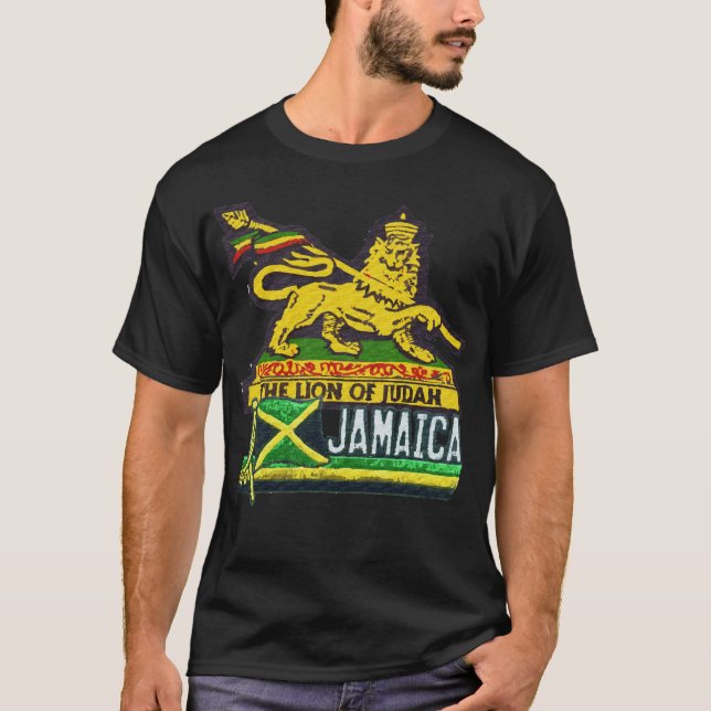 Camiseta Leão da reggae de Hoodies jamaicanos dos t-shirt (Frente)