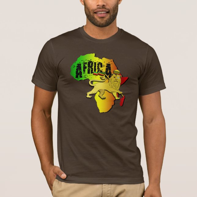 Camiseta Leão de África da reggae do leão de Zion (Frente)