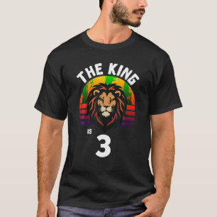 Camiseta Leão De aniversário de 3 anos Animal Rei Tem 3 Ano