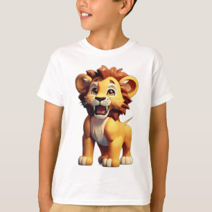 Camiseta Leão de Cartoon 3D - Cub Forte e Reprodutivo