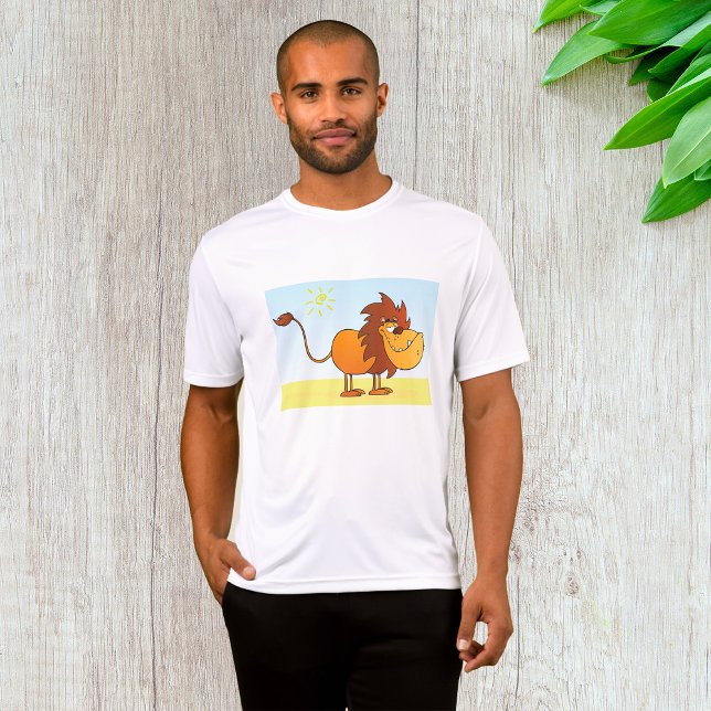 Camiseta Leão de Cartoon Engraçado no Animal Safari Sol (Criador carregado)