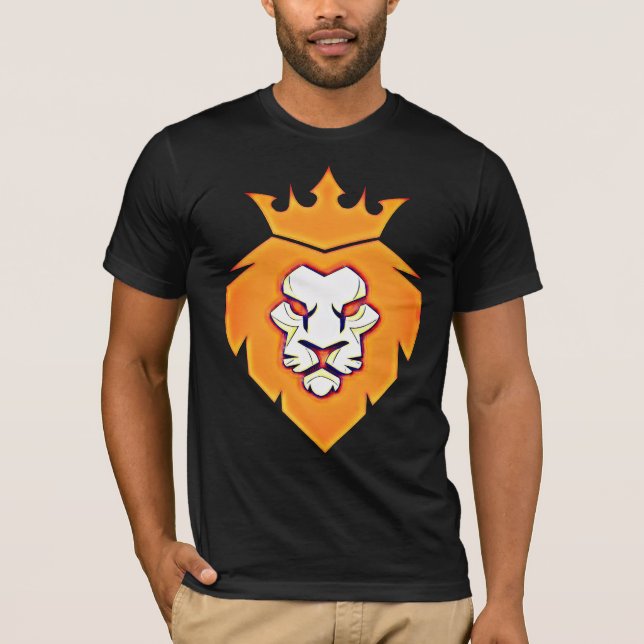 Camiseta Leão de estilo com coroa em T-shirt de verão (Frente)
