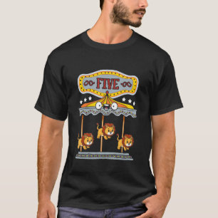 Camiseta Leão de Festa de aniversário Carrossel Este Menino
