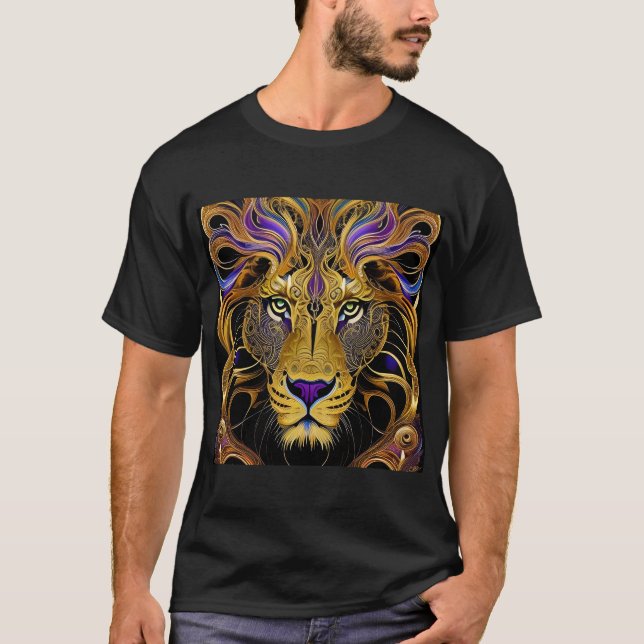 Camiseta Leão de Filigre Dourado (Frente)