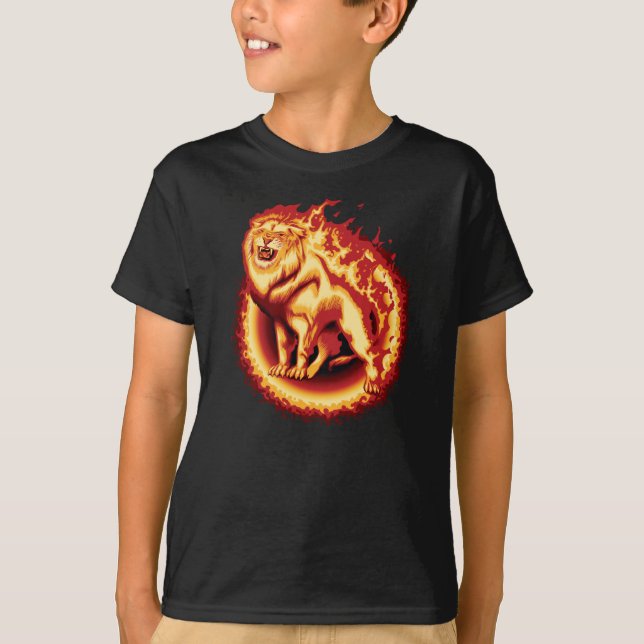 Camiseta Leão de incêndio itinerante (Frente)