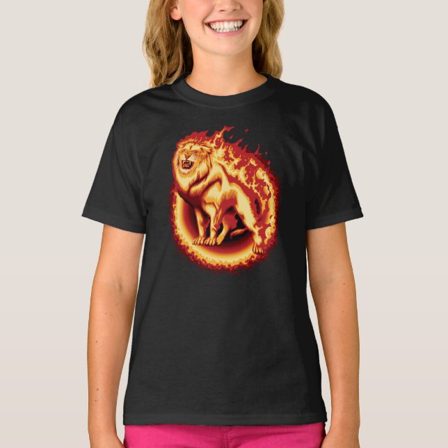 Camiseta Leão de incêndio itinerante (Frente)
