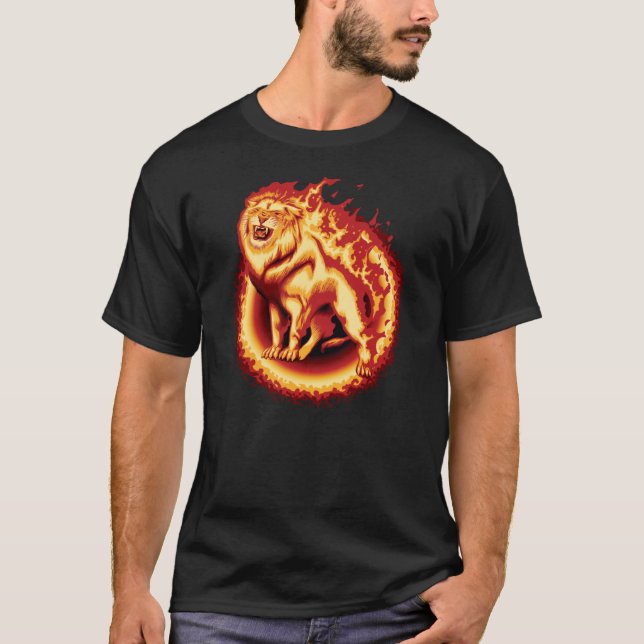 Camiseta Leão de incêndio itinerante (Frente)
