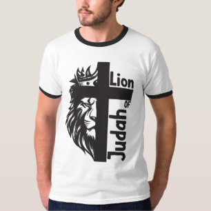 Camiseta Leão de Judah Bold Half Lion Half Cross Christian