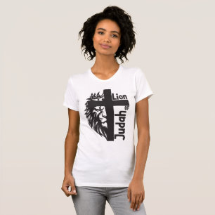 Camiseta Leão de Judah Bold Half Lion Half Cross Christian