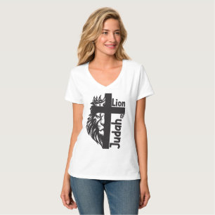 Camiseta Leão de Judah Bold Half Lion Half Cross Christian