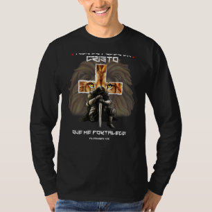 Camiseta Leão De Judah Cruzando O Gráfico Espanhol Cristão
