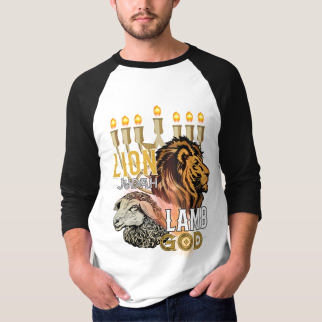 Camiseta Leão de Judah Lamb da Capa 3/4 de Deus (Frente)
