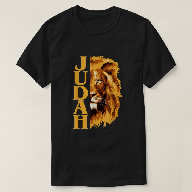 Camiseta Leão de Judah Messiânico Hebraico Israelita Cristã (Frente do Design)
