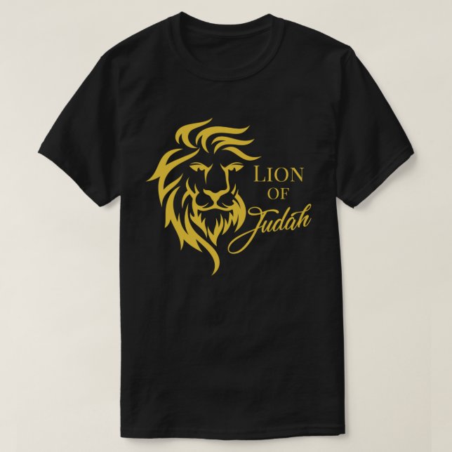 Camiseta Leão de Judah Ouro Amarelo Evangélico  (Frente do Design)