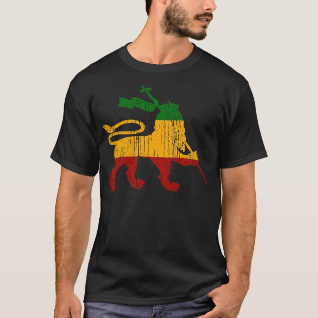Camiseta Leão De Judah Rastafari Rasta Reggae Jamaica Gift (Frente)
