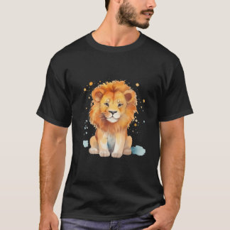 Camiseta Leão de Leão de Lion Cólito Cólido com Leão de Aqu