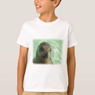 Camiseta Leão de mar com o t-shirt do miúdo dos peixes