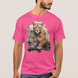 Camiseta Leão de Montanha do Estilo de grafite