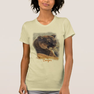 Camiseta Leão de Montanha, Retrato Grande Cougar de Gato na