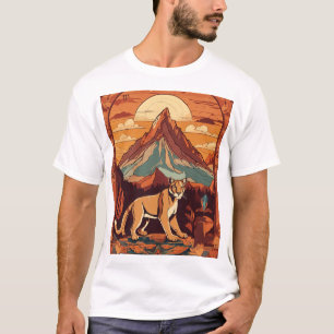 Camiseta Leão de Montanha Surrealista com Sy Nativo America