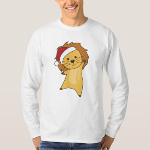 Camiseta Leão de Natal Neve Animais de inverno Leões