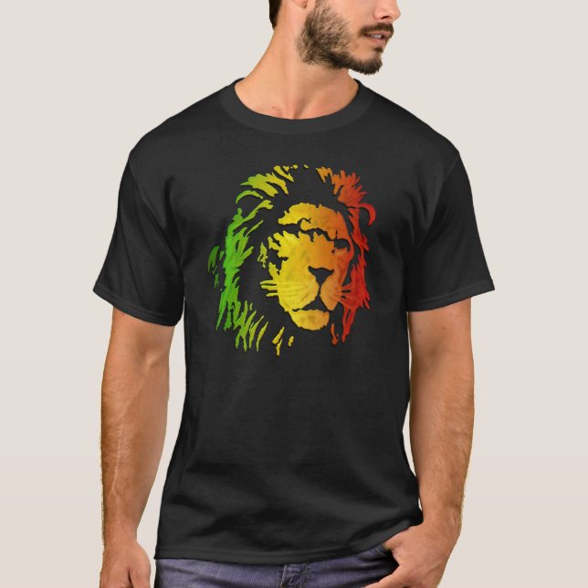 Camiseta Leão de Rasta de amantes do leão de Judah (Frente)