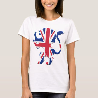 Camiseta Leão de Union Jack desenfreado