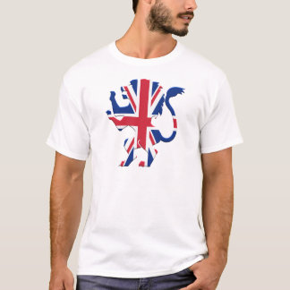 Camiseta Leão de Union Jack desenfreado