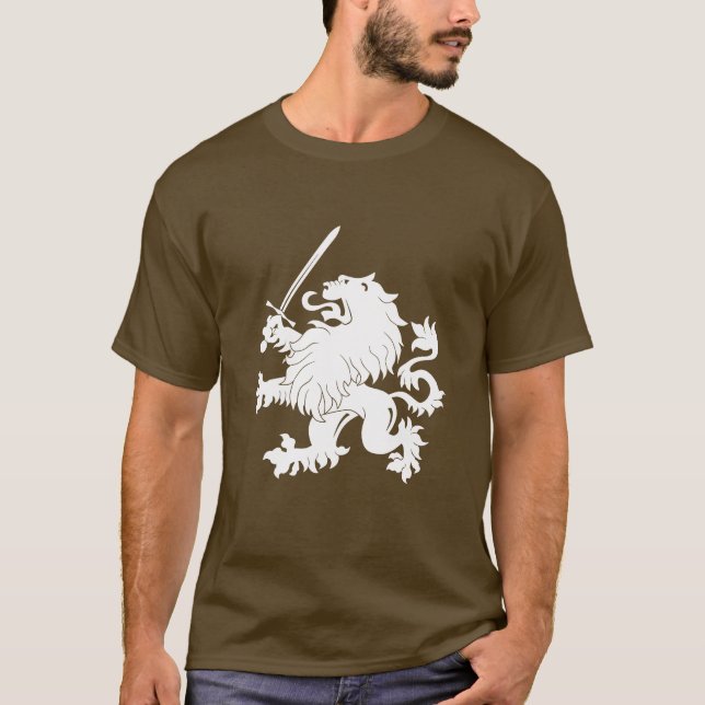 Camiseta Leão desenfreado com o t-shirt da heráldica da (Frente)
