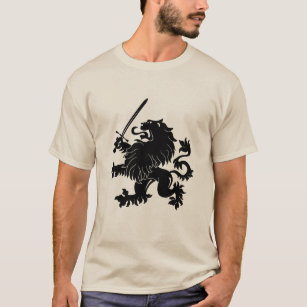 Camiseta Leão desenfreado com o t-shirt da heráldica da