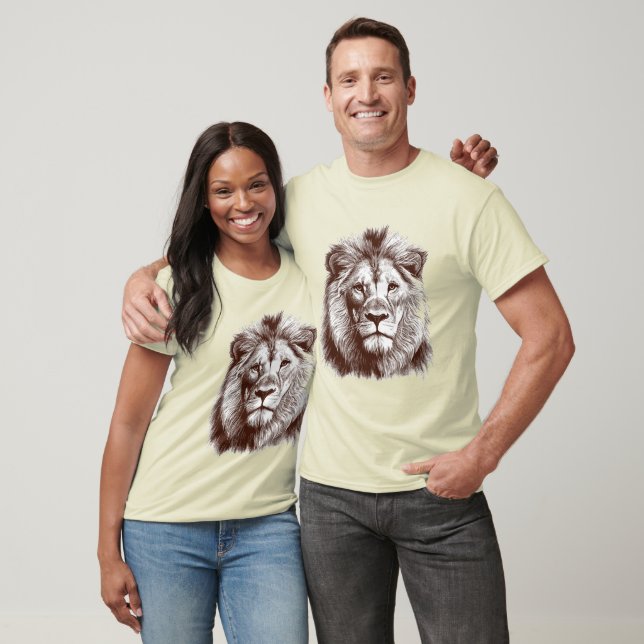 CAMISETA LEÃO DESENHADO À MÃO (Unissex)