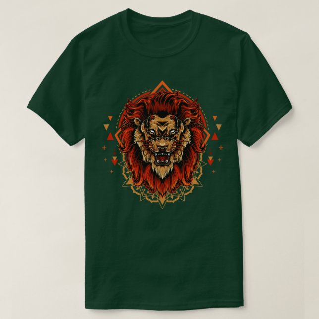 Camiseta Leão Diabo com Rosto Irritado (Frente do Design)
