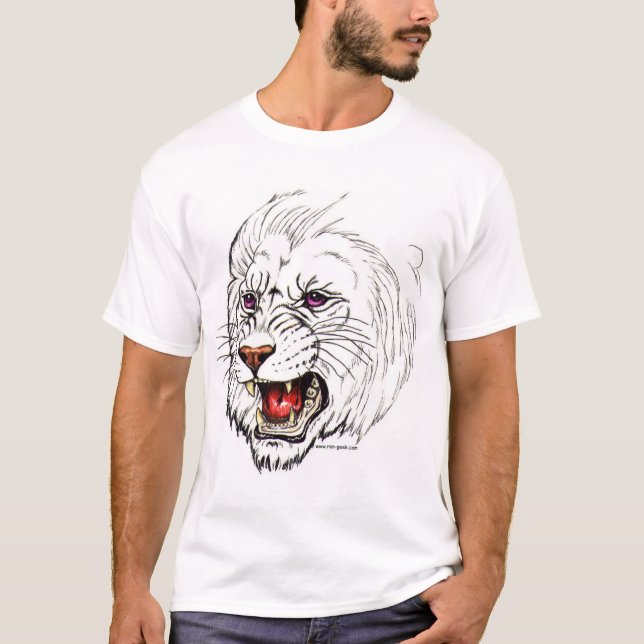 Camiseta Leão do branco da fantasia (Frente)