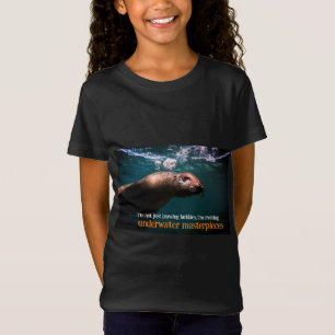 Camiseta Leão-do-mar soprando bolhas submarinas