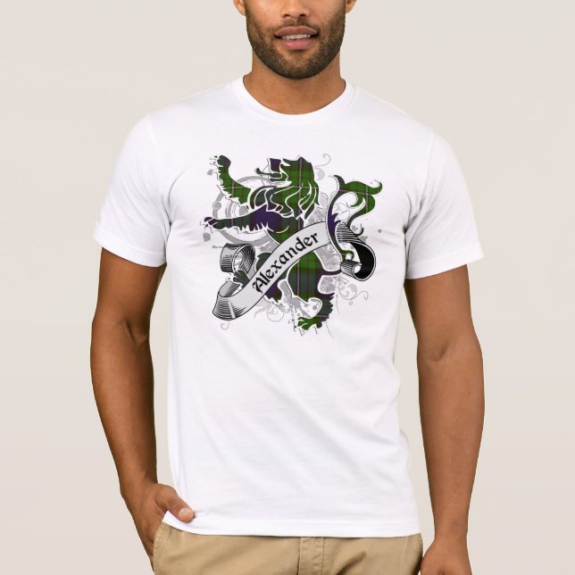 Camiseta Leão do Tartan de Alexander (Frente)