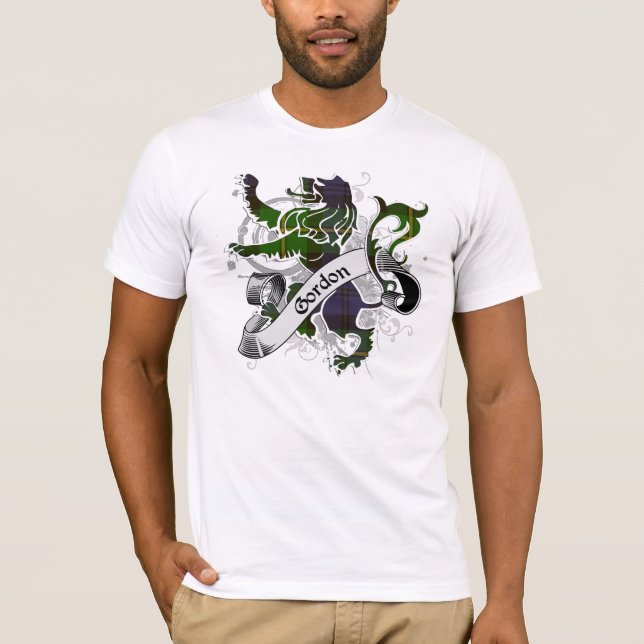 Camiseta Leão do Tartan de Gordon (Frente)