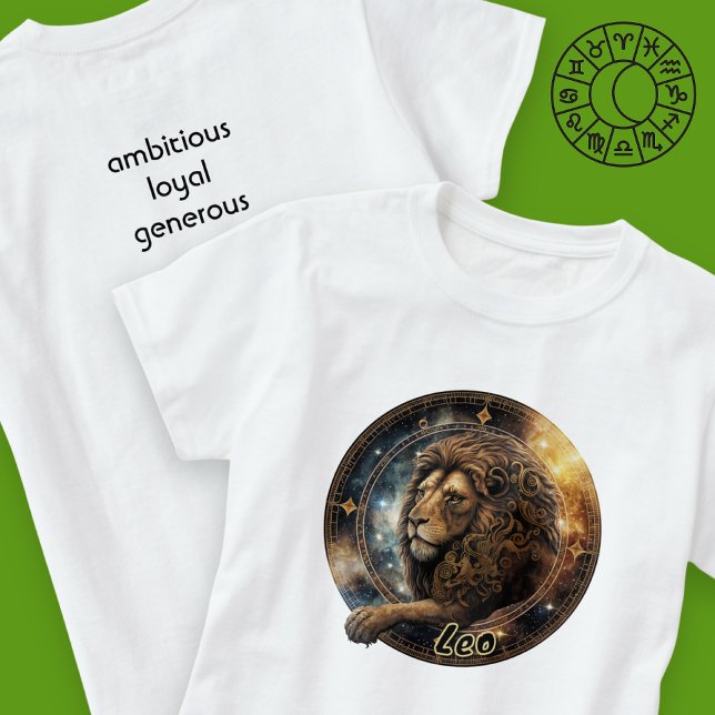 Camiseta Leão Dourado e Preto Aquarela Zodiac Tee Men (Criador carregado)