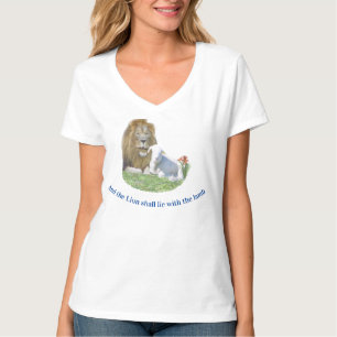 Camiseta Leão e cordeiro Presentes cristãos T-Shirt