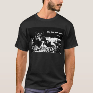 Camiseta Leão e cordeiro preto e branco