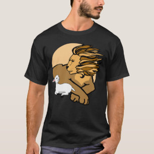 Camiseta Leão e Lamb em Paz