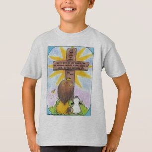 Camiseta Leão e Lamb na cruz