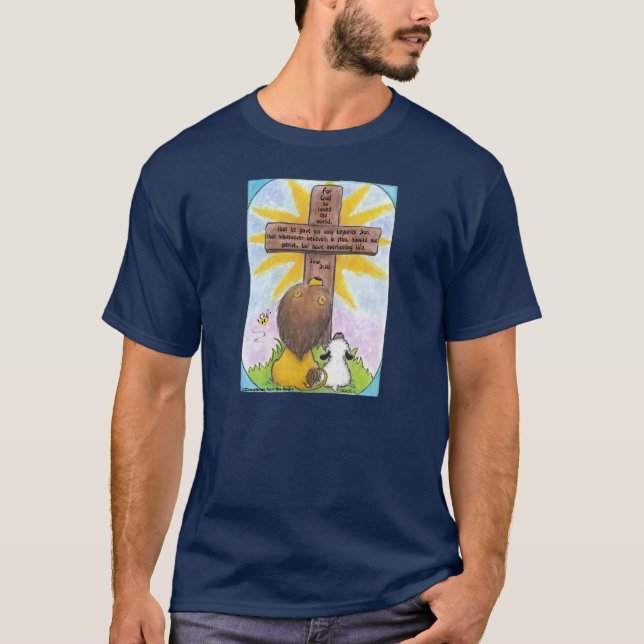 Camiseta Leão e Lamb na cruz (Frente)