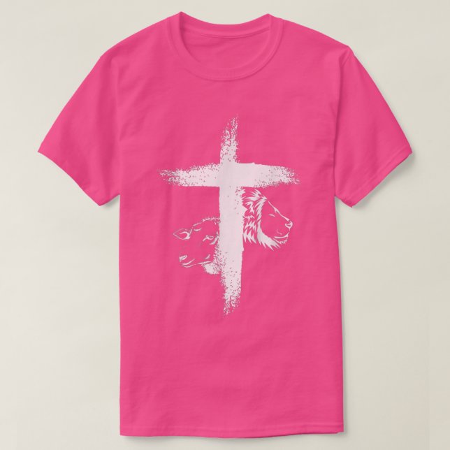 Camiseta Leão E Lambe Cross Para Mulheres (Frente do Design)