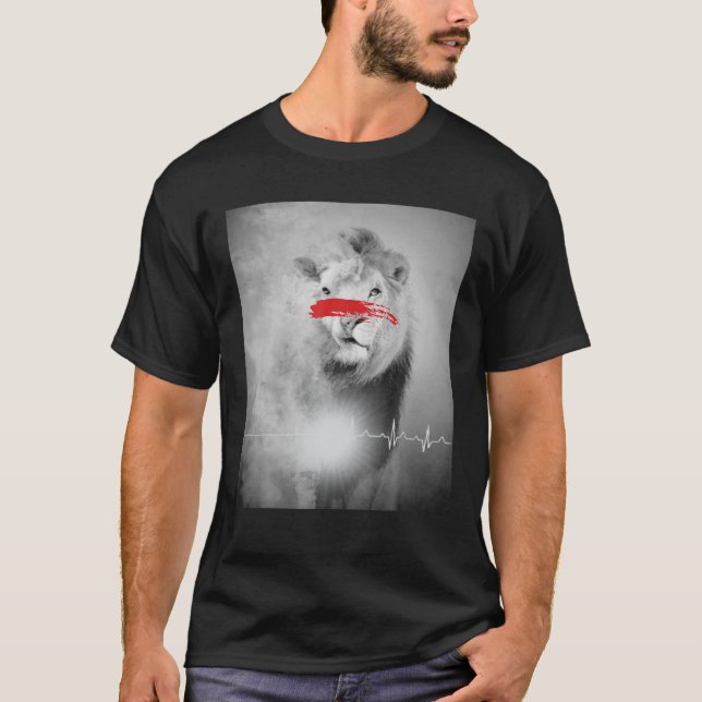 Camiseta Leão E Pulsação De Lâmpada (Frente)