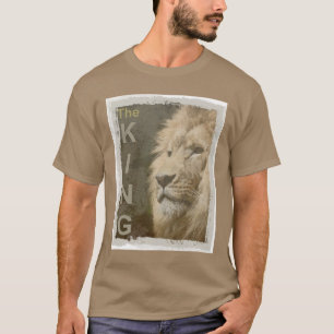 Camiseta Leão Elegante Moderno Modelo Cor Seixo Tendência