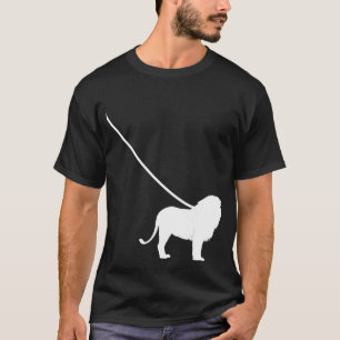 Camiseta Leão em uma coleira de mamífero africana