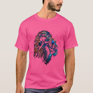 Camiseta Leão Engraçado Amante de Animais Legais Arte Gráfi