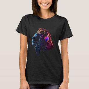 Camiseta Leão Engraçado Amante de Animais Legais Arte Gráfi